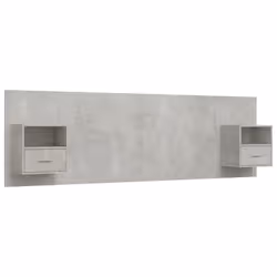 vidaXL Testiera Letto con Comodini in Legno Multistrato Grigio Cemento - Vista aggiuntiva 2