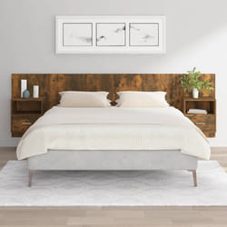 vidaXL Testiera Letto con Comodini Rovere Fumo in Legno Multistrato