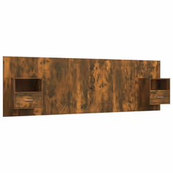 vidaXL Testiera Letto con Comodini Rovere Fumo in Legno Multistrato - Vista aggiuntiva 2