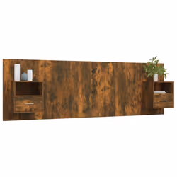 vidaXL Testiera Letto con Comodini Rovere Fumo in Legno Multistrato - Vista aggiuntiva 3