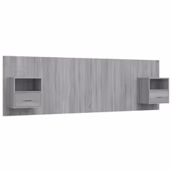 vidaXL Testiera Letto con Comodini in Legno Multistrato Grigio Sonoma - Vista aggiuntiva 2