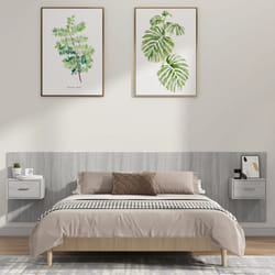 vidaXL Testiera Letto con Comodini in Legno Multistrato Grigio Sonoma