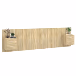 vidaXL Testiera Letto con Armadietti Legno Multistrato Rovere Sonoma - Vista aggiuntiva 3
