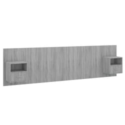 VidaXL 3115746 testiera e pedana Grigio, Quercia