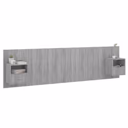 VidaXL 3115746 testiera e pedana Grigio, Quercia - Vista aggiuntiva 3