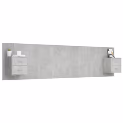 vidaXL Testiera Letto con Comodini in Legno Multistrato Grigio Cemento - Vista aggiuntiva 3