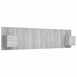 vidaXL Testiera Letto con Comodini in Legno Multistrato Grigio Sonoma - Vista aggiuntiva 2