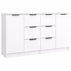 vidaXL Credenze 2 pz Bianche 60x30x70 cm in Legno Multistrato - Vista aggiuntiva 2