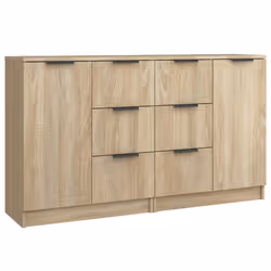 vidaXL Credenze 2 pz Rovere Sonoma 60x30x70 cm in Legno Multistrato - Vista aggiuntiva 2
