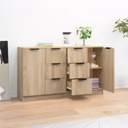 vidaXL Credenze 2 pz Rovere Sonoma 60x30x70 cm in Legno Multistrato - Vista aggiuntiva 3
