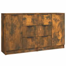 vidaXL Credenze 2 pz Rovere Fumo 60x30x70 cm in Legno Multistrato - Vista aggiuntiva 2
