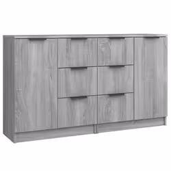 vidaXL Credenze 2 pz Grigio Sonoma 60x30x70 cm in Legno Multistrato - Vista aggiuntiva 2