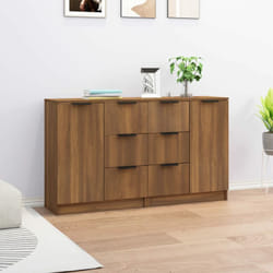 2 pz Credenze, Madia per salotto Moderna Rovere Marrone 60x30x70 cm in Legno Multistrato Vidaxl