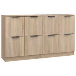 vidaXL Credenze 2 pz Rovere Sonoma 60x30x70 cm in Legno Multistrato - Vista aggiuntiva 2
