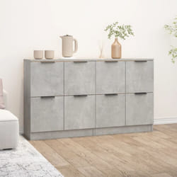 2 pz Credenze, Madia per salotto Moderna Grigio Cemento 60x30x70 cm in Legno Multistrato Vidaxl