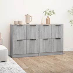 vidaXL Credenze 2 pz Grigio Sonoma 60x30x70 cm in Legno Multistrato