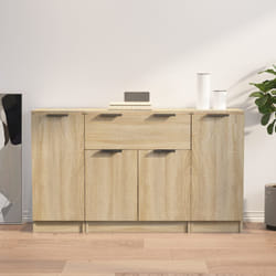 vidaXL Credenze 3 pz Rovere Sonoma in Legno Multistrato