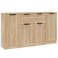 vidaXL Credenze 3 pz Rovere Sonoma in Legno Multistrato - Vista aggiuntiva 2