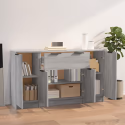 vidaXL Credenze 3 pz Grigio Sonoma in Legno Multistrato - Vista aggiuntiva 3