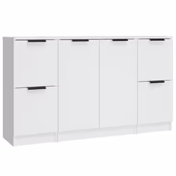 Credenze 3 pz Bianco in Legno Multistratocod mxl 101609 - Vista aggiuntiva 2