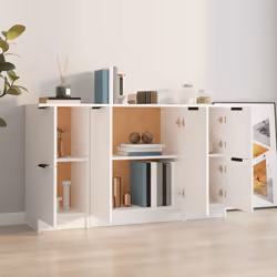 Credenze 3 pz Bianco in Legno Multistratocod mxl 101609 - Vista aggiuntiva 3