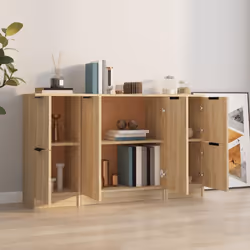 vidaXL Credenze 3 pz Rovere Sonoma in Legno Multistrato - Vista aggiuntiva 3