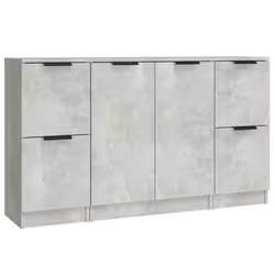 Credenze 3 pz Grigio Cemento in Legno Multistratocod mxl 77501