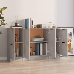 Credenze 3 pz Grigio Cemento in Legno Multistratocod mxl 77501
