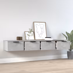 vidaXL Mobili Pensili 2 pz Grigio Cemento 68x30x20cm Legno Multistrato - Vista aggiuntiva 3