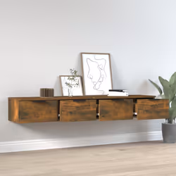 vidaXL Mobili Pensili 2 pz Rovere Fumo 68x30x20 cm Legno Multistrato - Vista aggiuntiva 3