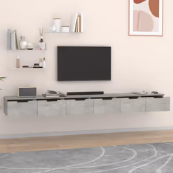 Mobili a Muro 2 pz Grigio Cemento 102x30x20cm Legno Multistratocod mxl 97749 - Vista aggiuntiva 3