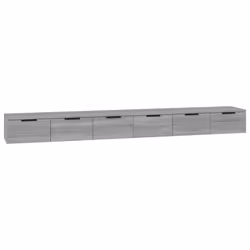 vidaXL Mobili a Muro 2 pz Grigio Sonoma 102x30x20 cm Legno Multistrato - Vista aggiuntiva 2