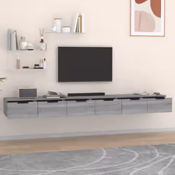 vidaXL Mobili a Muro 2 pz Grigio Sonoma 102x30x20 cm Legno Multistrato - Vista aggiuntiva 3