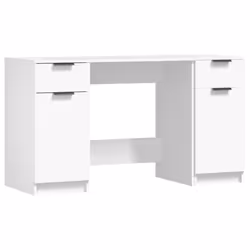 vidaXL Scrivania con Mobile Laterale Bianco in Legno Multistrato - Vista aggiuntiva 2