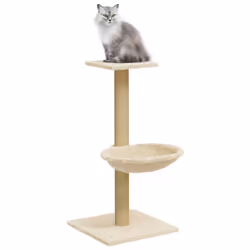 vidaXL Albero per Gatti con Palo Tiragraffi in Sisal Crema 74 cm - Vista aggiuntiva 3