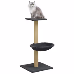 vidaXL Albero per Gatti con Palo Tiragraffi Sisal Grigio Scuro 74 cm - Vista aggiuntiva 3