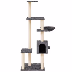 vidaXL Albero per Gatti con Tiragraffi in Sisal Grigio Scuro 142 cm - Vista aggiuntiva 3