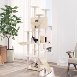 Tiragraffi per gatti, Albero per Gatti con Tiragraffi in Sisal Crema 191 cm Vidaxl
