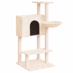 vidaXL Albero per Gatti con Tiragraffi in Sisal Crema 108,5 cm - Vista aggiuntiva 2