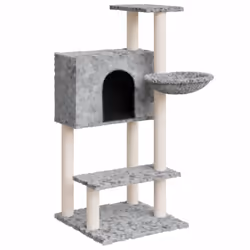 vidaXL Albero per Gatti con Tiragraffi in Sisal Grigio Chiaro 108,5 cm - Vista aggiuntiva 2