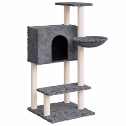 vidaXL Albero per Gatti con Tiragraffi in Sisal Grigio Scuro 108,5 cm - Vista aggiuntiva 2