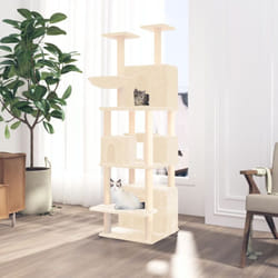Tiragraffi per gatti, Albero per Gatti con Tiragraffi in Sisal Crema 180 cm Vidaxl