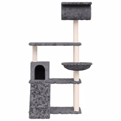 vidaXL Albero per Gatti con Tiragraffi in Sisal Grigio Scuro 131 cm - Vista aggiuntiva 3