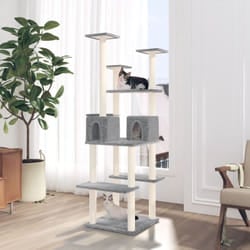 Tiragraffi per gatti, Albero per Gatti con Tiragraffi in Sisal Grigio Chiaro 167 cm Vidaxl