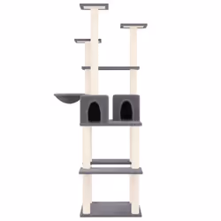 vidaXL Albero per Gatti con Tiragraffi in Sisal Grigio Scuro 167 cm - Vista aggiuntiva 3