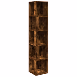 vidaXL Scaffale Angolare Rovere Fumo 33x33x164,5 cm Legno Multistrato - Vista aggiuntiva 2