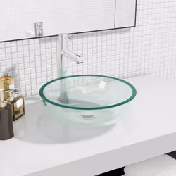 Questo lavandino in vetro temperato sarà un complemento elegante a qualsiasi bagno, toeletta o lavatoio. Materiale resistente ...