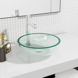 Lavabo, Lavandino in Vetro Temperato 35x12 cm Trasparente Vidaxl 9114
