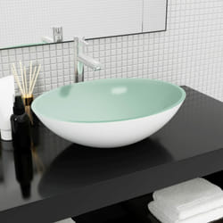 Vidaxl - Lavabo, Lavandino in Vetro 50x37x14 cm Bianco 8195
