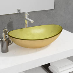 Vidaxl - Lavabo, Lavandino in Vetro Temperato 54,5x35x15,5 cm Oro 1601
